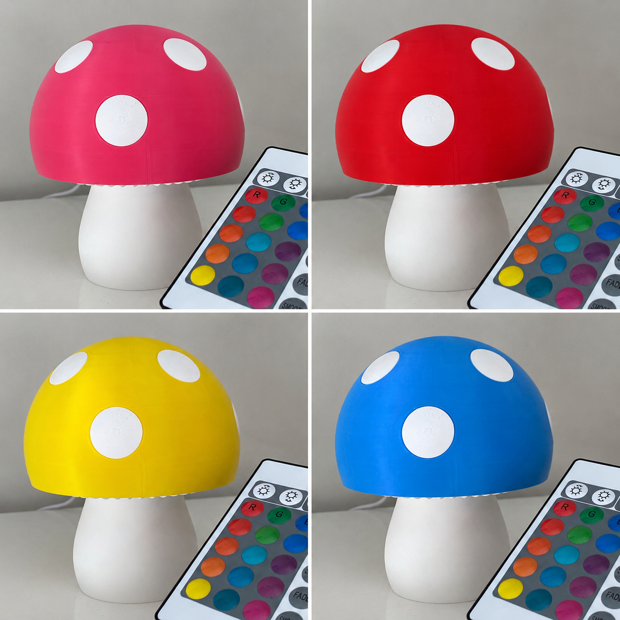RGB Mushroom Table Lamp with Remote Control